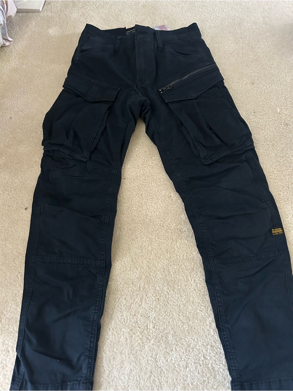 Kids G-Star Black Cargo Pants with Multiple Pockets